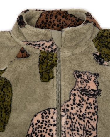 Kids' Fleece Sage Leopard Print